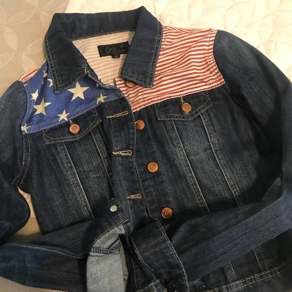 American flag jean jacket
